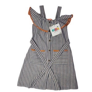 Off Shoulder Dress - Grey and Orange